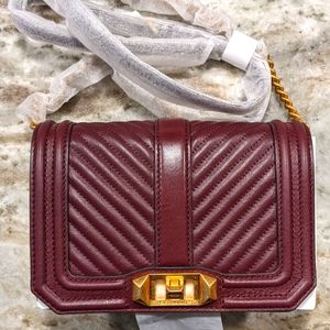 Rebecca Minkoff small Chevron quilted love leather crossbody bag
